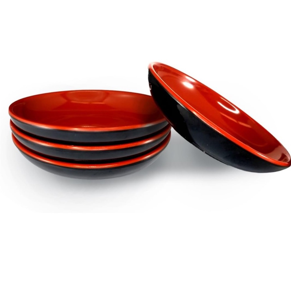 Red Black Melamine Sauce Dishes/Dipping Bowls Set of 4pcs